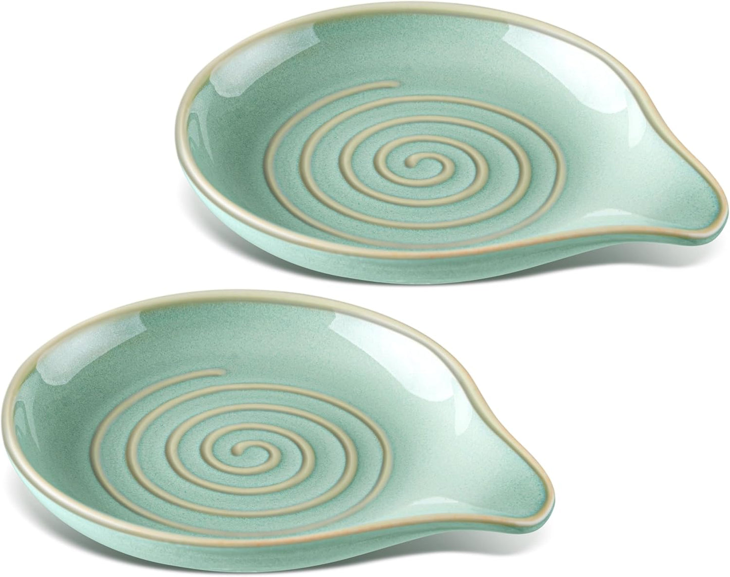 Spoon Rest for Stove Top, 5.1" Ceramic Coffee Spoon Holder, Ink Blue
