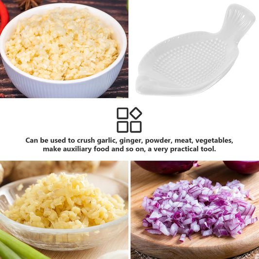 Ceramic Ginger Grater Plate 4.72 Inch Garlic Grinder Kitchen Tool for Shredding Ginger Garlic Vegetables Cheese Lightweight and Compact