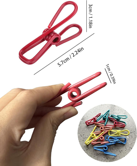 2in Chip Bag Clips 10 Pack Multipurpose Metal Clips | Multi Use, Sealing Clips, for Laundry, Hanging, Food Bags, Reusable Metal Bag Clips, for Household, Daily, Organization