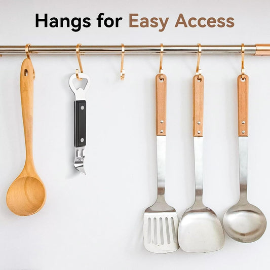 2-in-1 Can Punch Opener & Bottle Opener, 6.1" Compact | stainless steel, non-slip handle. Punctures traditional cans (no pull-tab) & easily pries off bottle caps