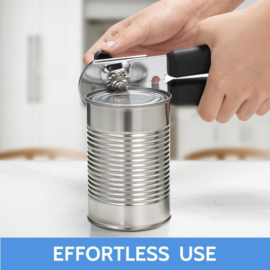 Can Opener Manual Magnetic Can Openers for Seniors Heavy Duty with Sharp Stainless Steel Blade, Black