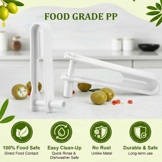 2 Pack Olive Stuffer, Blue Cheese Olive Stuffer Tool | Food Grade PP Olive Stuffer Tool, Applied to Make Accompaniment to Martinis and Cocktail, Easy to Clean, Simple to Operate