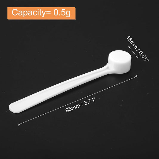 30Pcs Teaspoon Micro Scoops 500 Milligram Mini Powder Scoops Mini Measuring Spoons for Measuring Cosmetics Powders Coffee, White