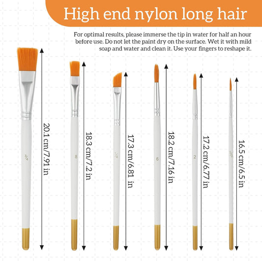 6PCS Paint Brushes, Cake Painting Brushes for Cake Decorating, Paint Brush for Cookies, Comfortable Wooden Handle, for Pastry, Cookie, and Cakes Decoration
