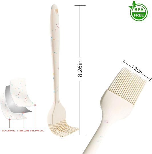 Silicone Basting Brushes, BPA-Free Pastry Brush for BBQ | Heat-resistant silicone brush with stainless steel core. Ideal for BBQ, grilling, baking, roasting and kitchen cooking