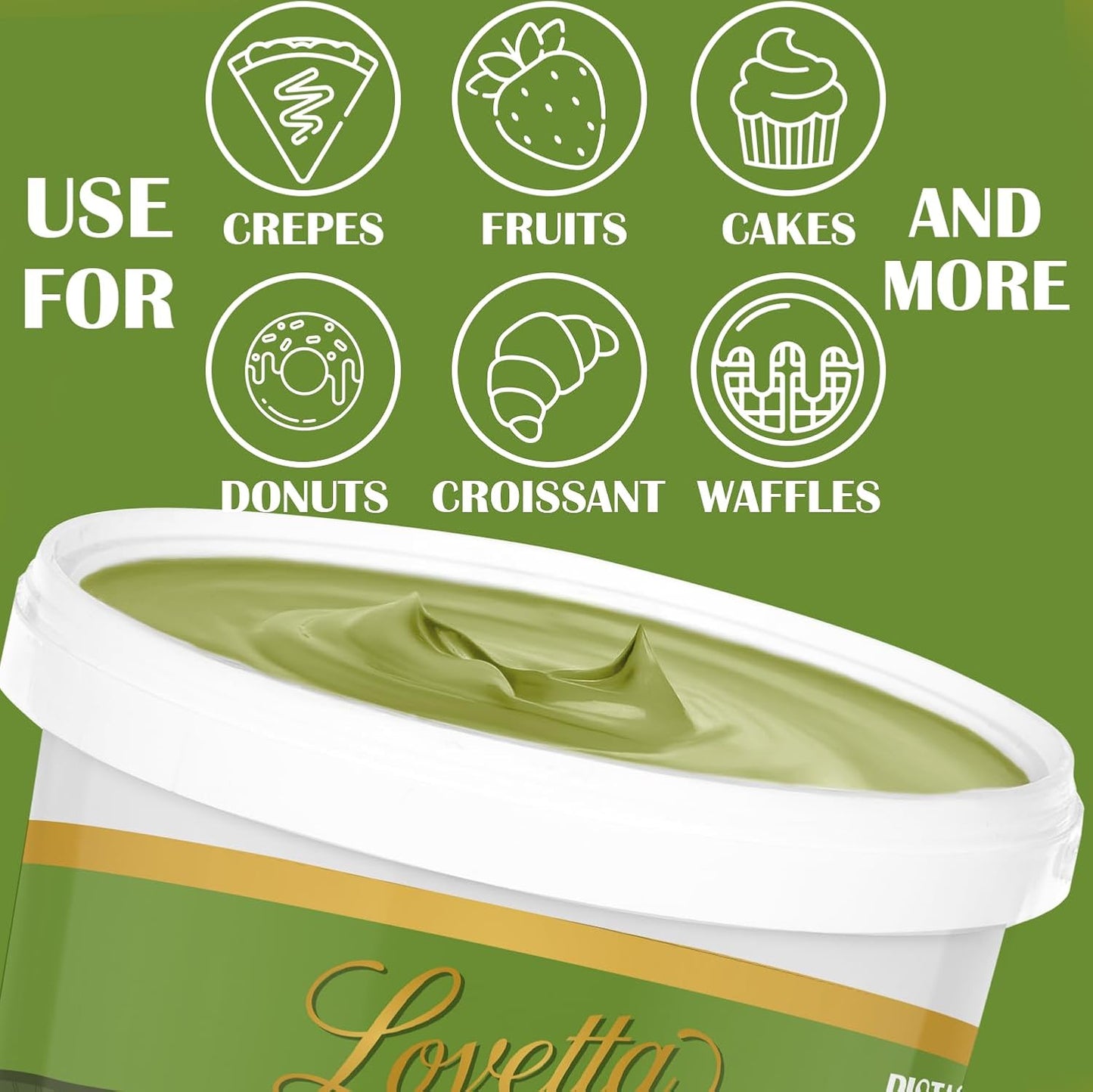 Dubai Filling Pistachio & Knafeh 10.6oz (300g) Jar – Dubai Chocolate Bar Spread, Rich Pistachio & Knafeh Cream, Gourmet Filling for Desserts, Pastries & Kataifi Bars – Ready to Use
