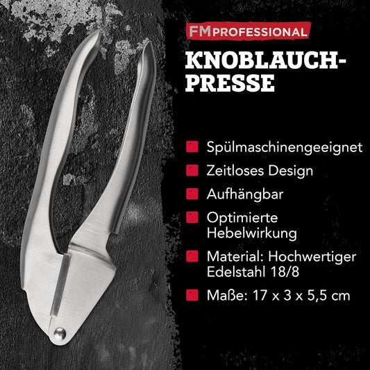 22296 Garlic Press, Garlic Press, Kitchen Helper, Stainless Steel, Silver, 17.5 x 3.5 cm