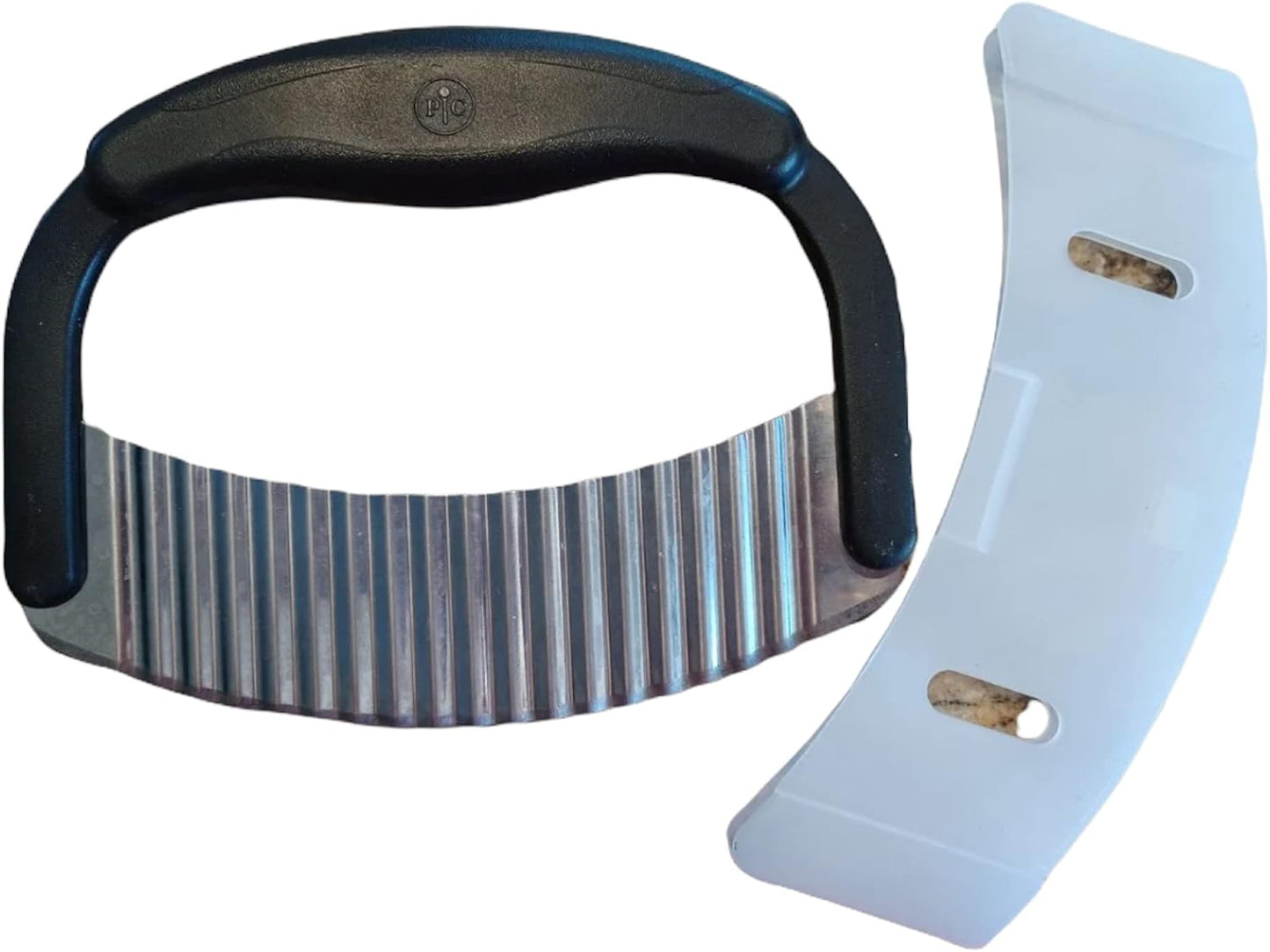 Crinkle Cutter #1063 - French Fry Slicer | Vegetable Salad Chopping Knife | Stainless Steel Blade | Plastic Handle