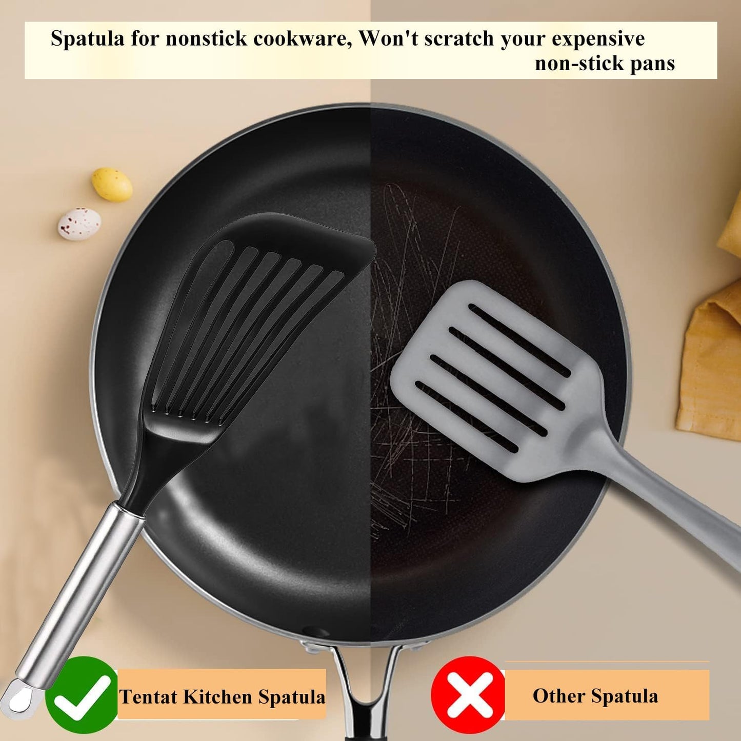 Flexible Fish Turner Spatula, for Fish/Egg/Meat/Dumpling Frying