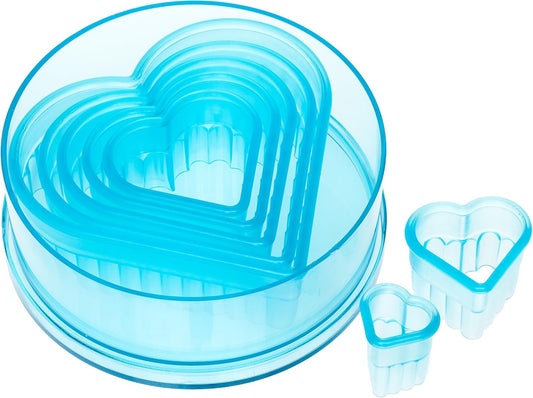 Plain Edge Round Cutter Set in Graduated Sizes, Durable, Food-Safe Plastic, 9 Pc Set, Blue