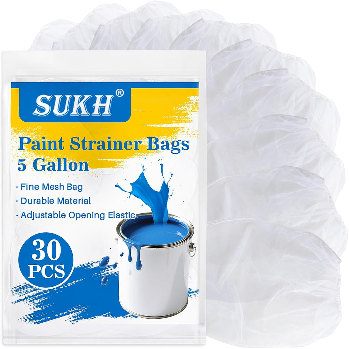 10pcs Paint Strainer Bag - 5 Gallon Paint Filter Mesh Strainer