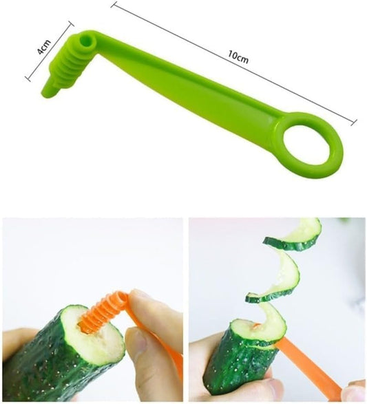 Green Spiral Slicer Blade Hand Slicer Cutter Potato Cucumber Vegetables Spiral Knife Kitchen Accessories Tool, Manual Spirals Screw Slicers Peelers Kitchen and Dining, Graters, Peelers and Slicers