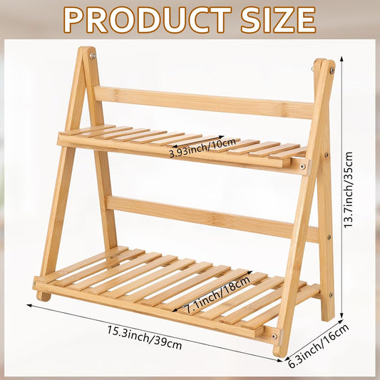 Matcha Station, 15.3 Inch Wooden Matcha Whisk Set Organizer Stand Shelf for Countertop, Bamboo Matcha Whisk Set Station for Store Green Tea Powder Scoop Mugs in Tea Room Coffee Bar Kitchen Countertops