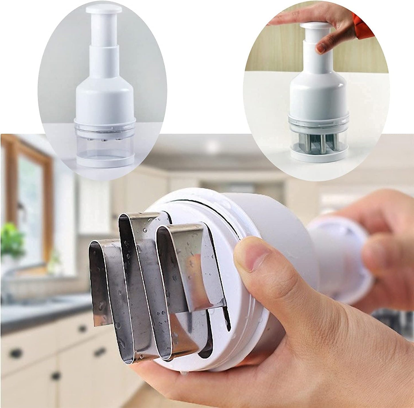 Manual Vegetable Chopper, Handheld Food Chopper, Easy to Clean Manual Slicer Dicer Mincer, Slap Press Chopper Mincer for Vegetables Onions Salads and More