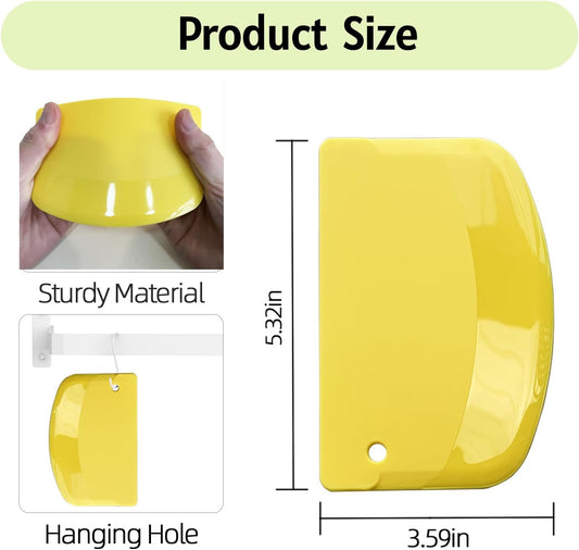 Hard Dough Scraper 4 PCs PP Plastic Bench Scraper Food Scraper | Bowl Scraper,BPA Free Food-Safe,Multipurpose,Dough Cutter for Pastry Bake Cake Pizza,Bread Making, White, Green, Yellow, Pink
