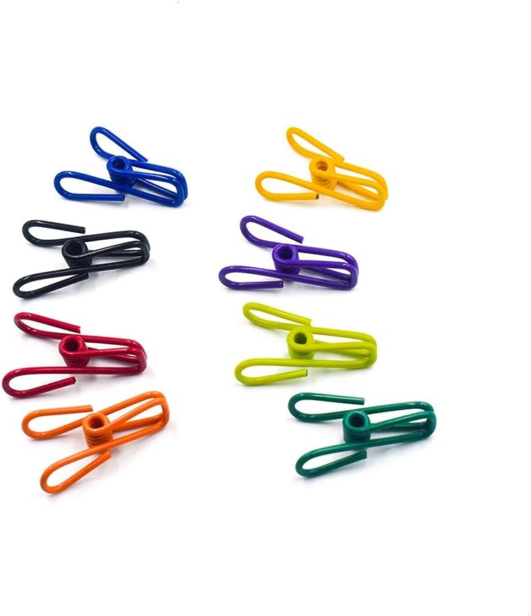 16 Pack Chip Clips, Utility PVC-Coated Colorful Steel Clip for Sealing Food | 2 Inch Small Metal Chip Clips for Food Package, Chips Bag, Clothes Hanging, Paperwork Clamp