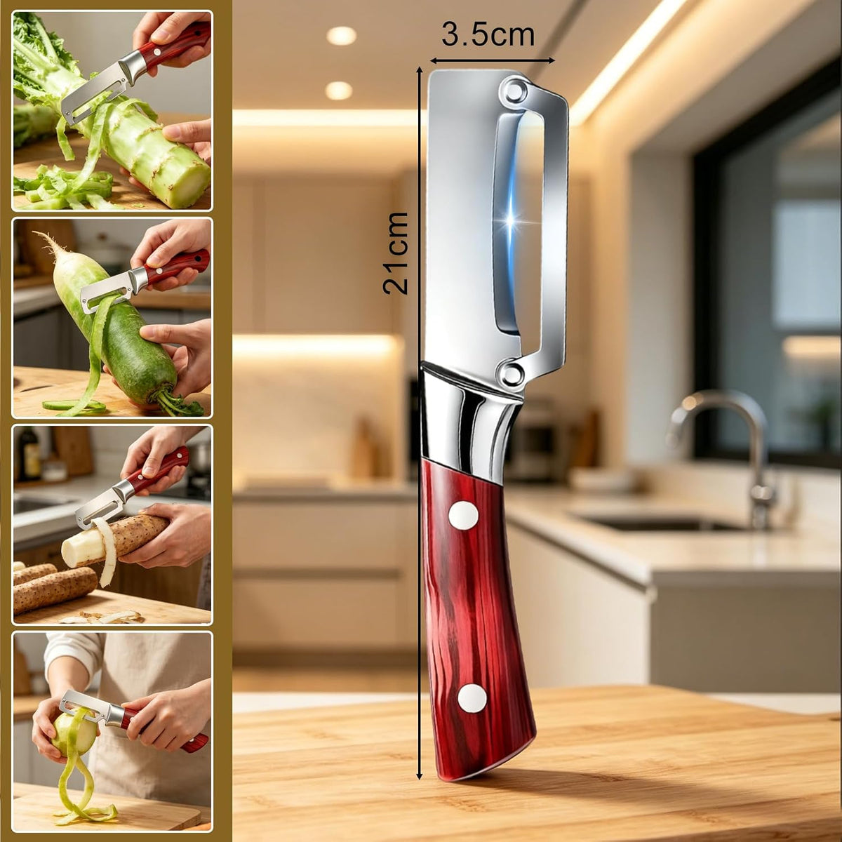 2-Pack Multi-Functional vegetable peeler set, 2026 New kitchen peeler with handle, ultra-sharp stainless steel blade, suitable for fruits, apples, potatoes, etc