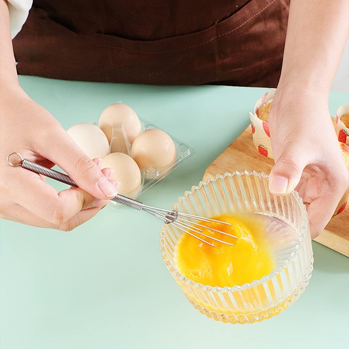 6 PCS Mini Whisk Set, Stainless Steel Spring Whisk, Cooking Gadget for Blending, Whisking, Beating, Stirring, Gravy