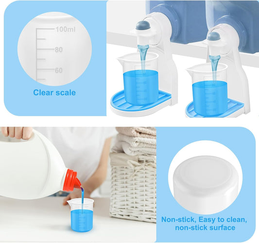 4pcs Laundry Detergent Cup,Laundry Detergent Measuring Cup,Laundry Measuring Cup,Washable Detergent Cup for Liquid Detergent,Silicone Laundry Measuring Cup,No More Mess or Leaks,for Laundry Room