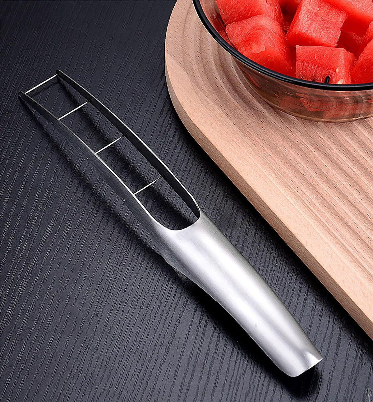 Watermelon Cutter Slicer with 2 Pieces Forks, Stainless Steel