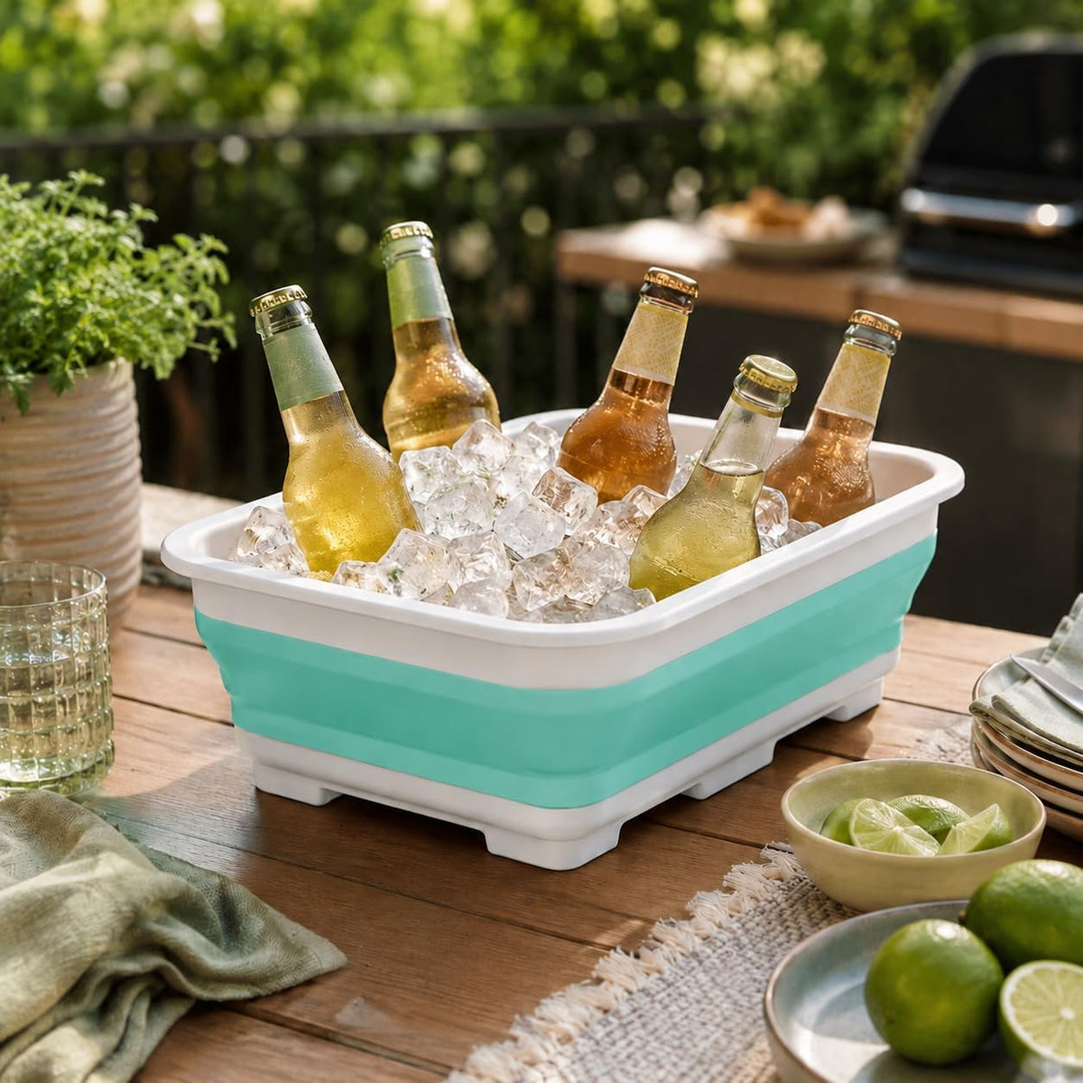 Collapsible Dish Pan, 10L (2.6 Gal) Foldable Sink Tub, Gray