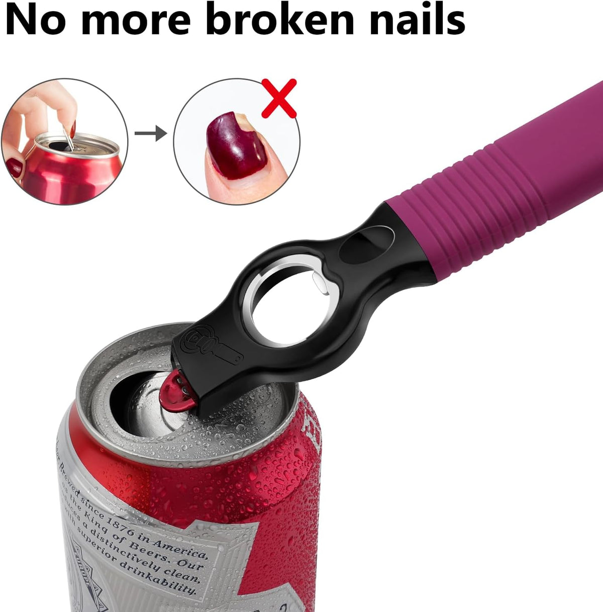 2-Pack Magnetic 2-in-1 Beer Bottle Cap & Soda Can Opener-Black