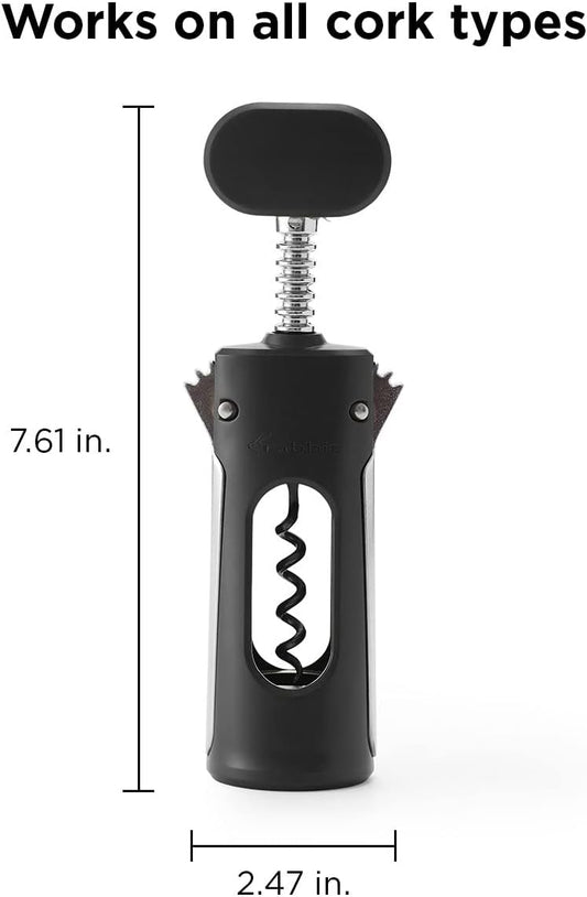 Premium Wine Wing Corkscrew Wine Opener and Bottle Opener, Black 2.36 x 1.97 x 7.68 IN