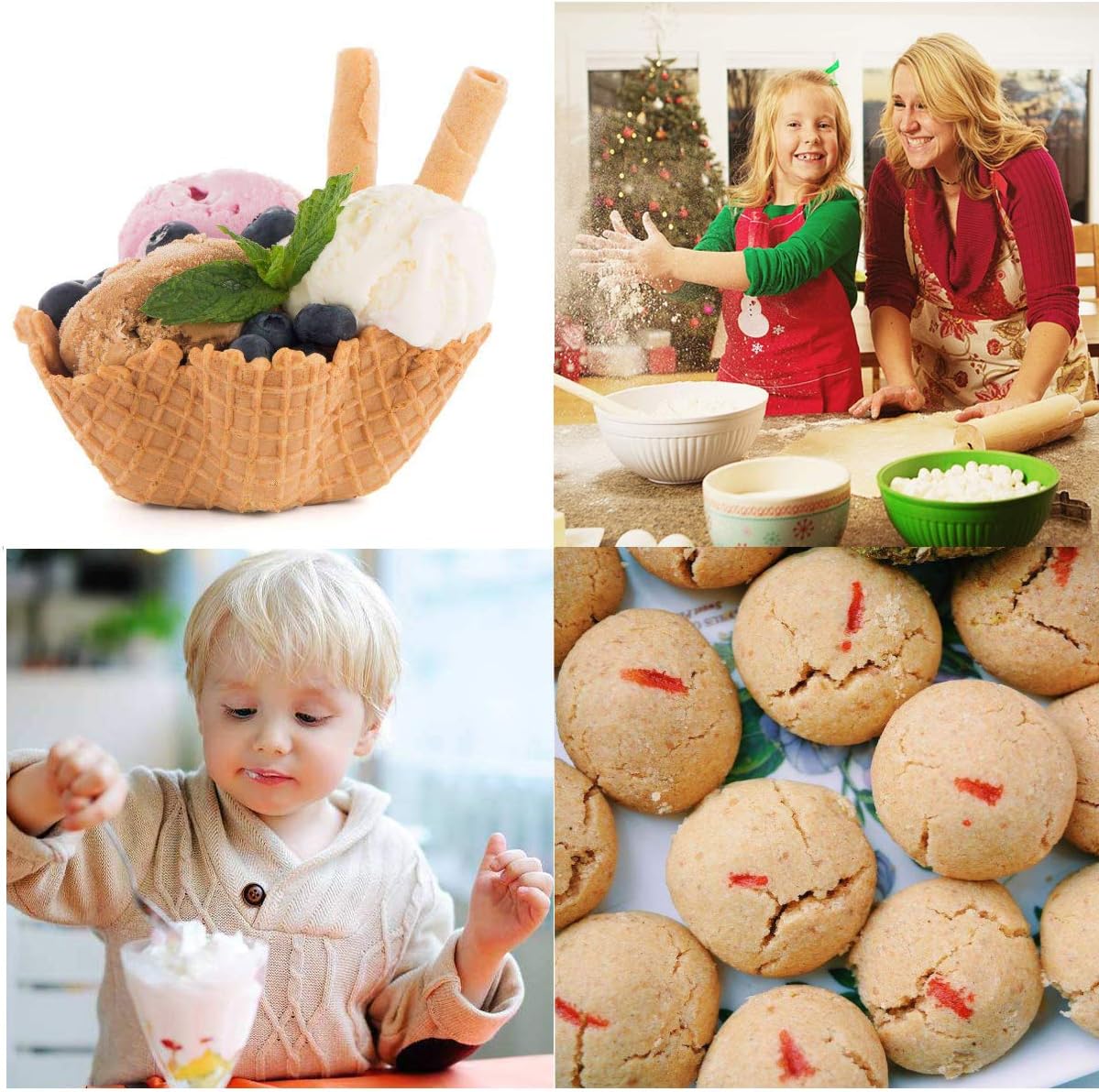 Ice Cream Scoop With Trigger, Cookie Scoop Set, Incluede 1.2 OZ/ 2 OZ/ 4 OZ Scoop, Portion Control For Cookie Dough, Ice Cream, Cupcake, Muffin, Mashed Potatoes, Side Dish, Pancake