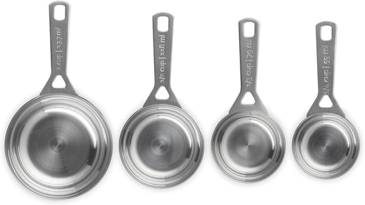 Stainless Steel Measuring Cups, Set of 4 | Set includes: 1/4, 1/3, 1/2, and 1 cups