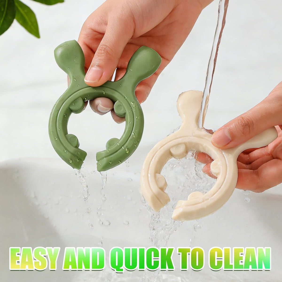 2026 New Multifunction Silicone Pot Handle Spatula Rack, 3 Pack Spatula Holder Mini Kitchen Gadgets, Non-Slip Anti Scalding Pot Clip, Drip-Free Design for Pot Pans (White + Green + Yellow)