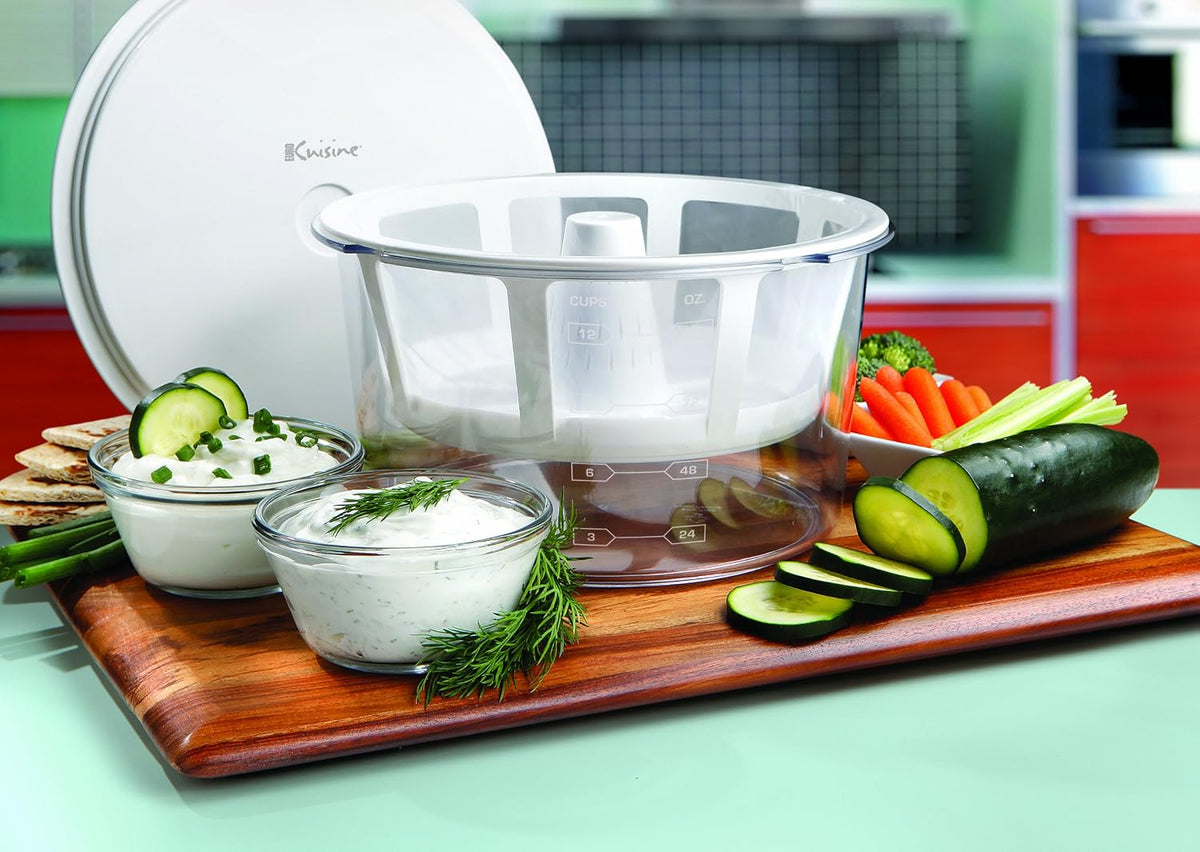 GY50 Greek Yogurt Maker with Ultra Fine Mesh Strainer Basket, BPA Free, Patented Greek Yogurt Strainer for Homemade Greek Yogurt (White)