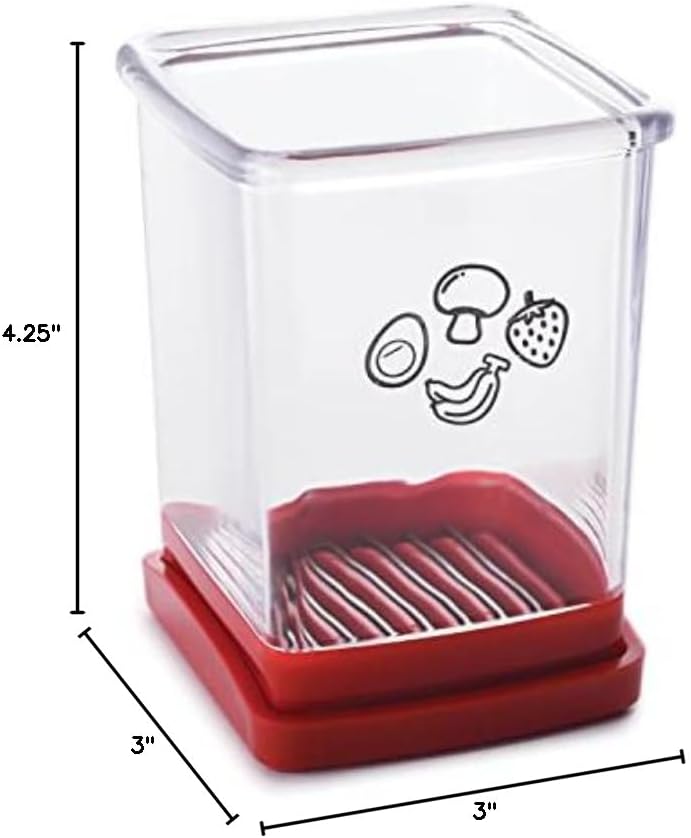 Speed Slicer with Push Plate, Red, 3"L x 3"W x 4.25"H