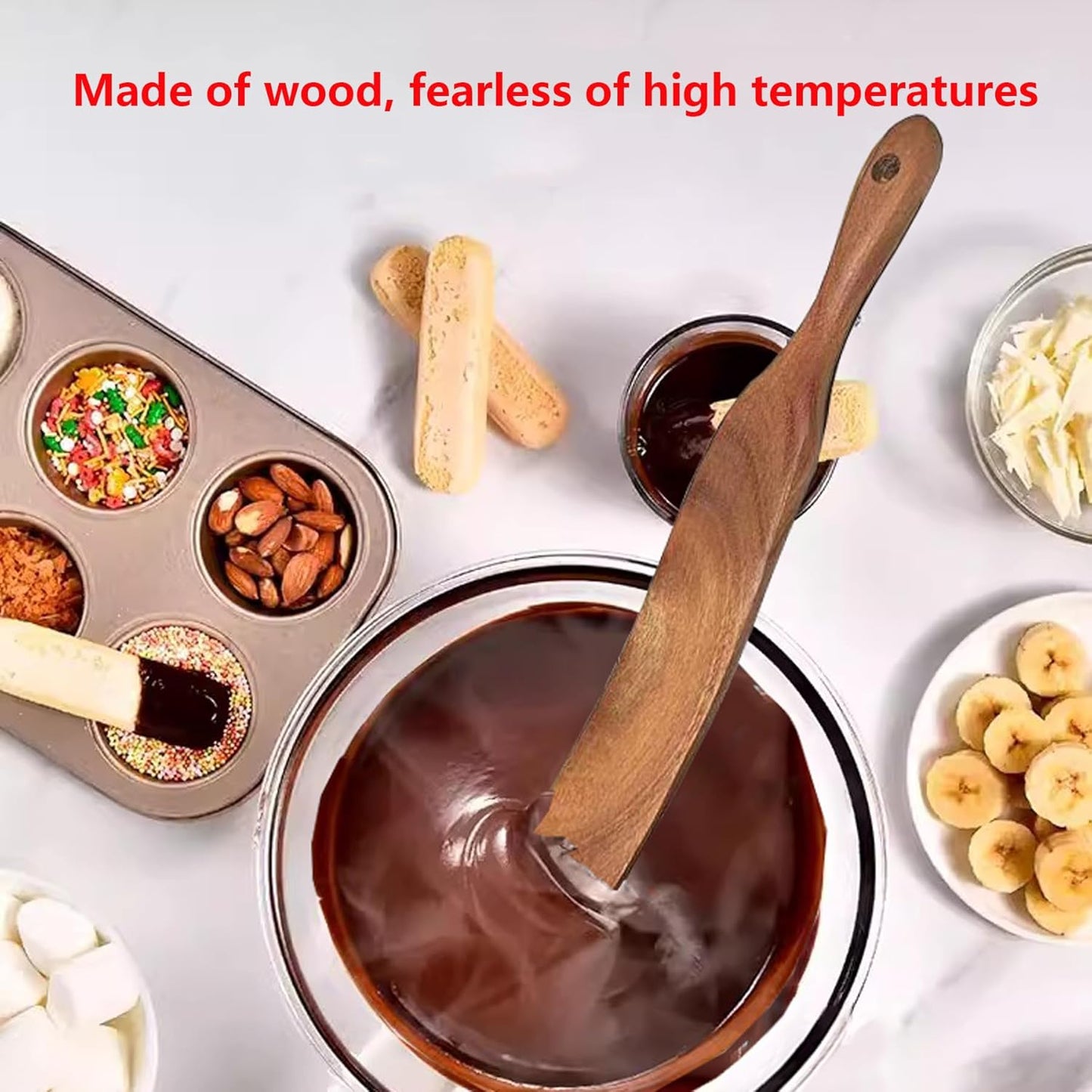 Wooden Spurtle Spatula for Sourdough Starter, Dough & Bread Mixing | Perfect for sourdough starter, mixing, reaching jar bottom. Nonstick safe. Durable wooden tool.