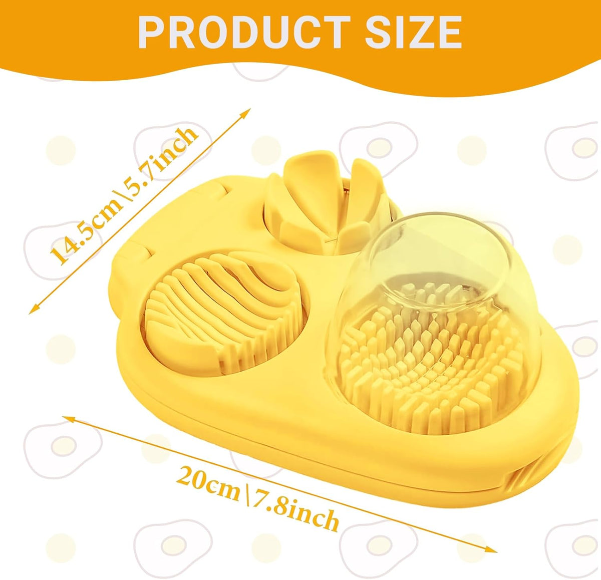 3 Slice Modes Egg Slicer for Hard Boiled Eggs, Stainless Steel Egg Cutter, 3-in-1 Kitchen Chopper Tool, Purple