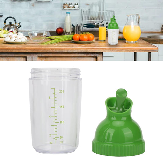 Luqeeg Salad Dressing Shaker Container, Pour Spout Leakproof Salad Dressing Bottle, Oil Vinegar Salad Dressing Bottle, with Lid for Kitchen Soy Sauce Vinegar Oil (Green)