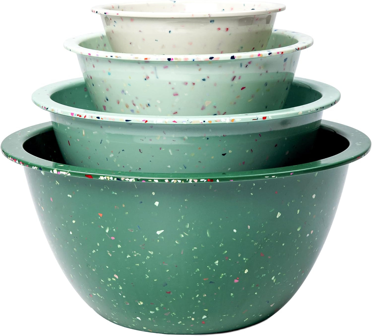 Confetti Melamine 4 Piece Nesting Mixing Bowls Set, Colorful Vibrant