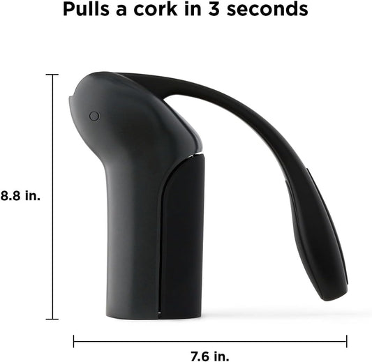 Vertical Corkscrew Wine Opener with One-Pull Lever Design, Easy Manual Operation, Includes Foil Cutter and Durable Stainless Steel Spiral