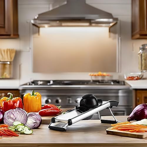 Mandoline Slicer with Adjustable Stainless Steel Blades for Kitchen, Vegetable Chopper for Potato, Tomato, Carrot, Fruit and Onion Cutter