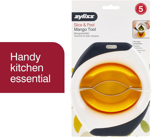 Slice & Peel Mango Tool - Mango Slicer, Peeler and Pit Remover Tool - Mango Cutter with Stainless Steel Microblades - Dishwasher-Safe Kitchen Tool & Gadget