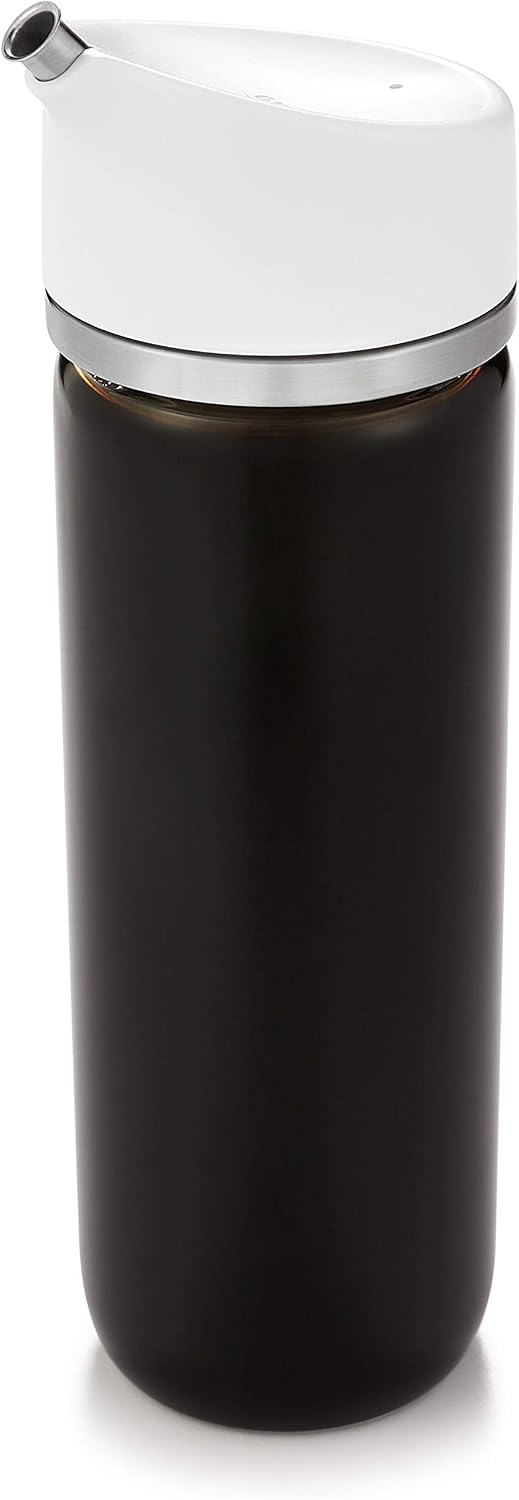 Good Grips Precision Pour Glass Dispenser Set, 2 Piece Oil & Vinegar Set, Clear, White