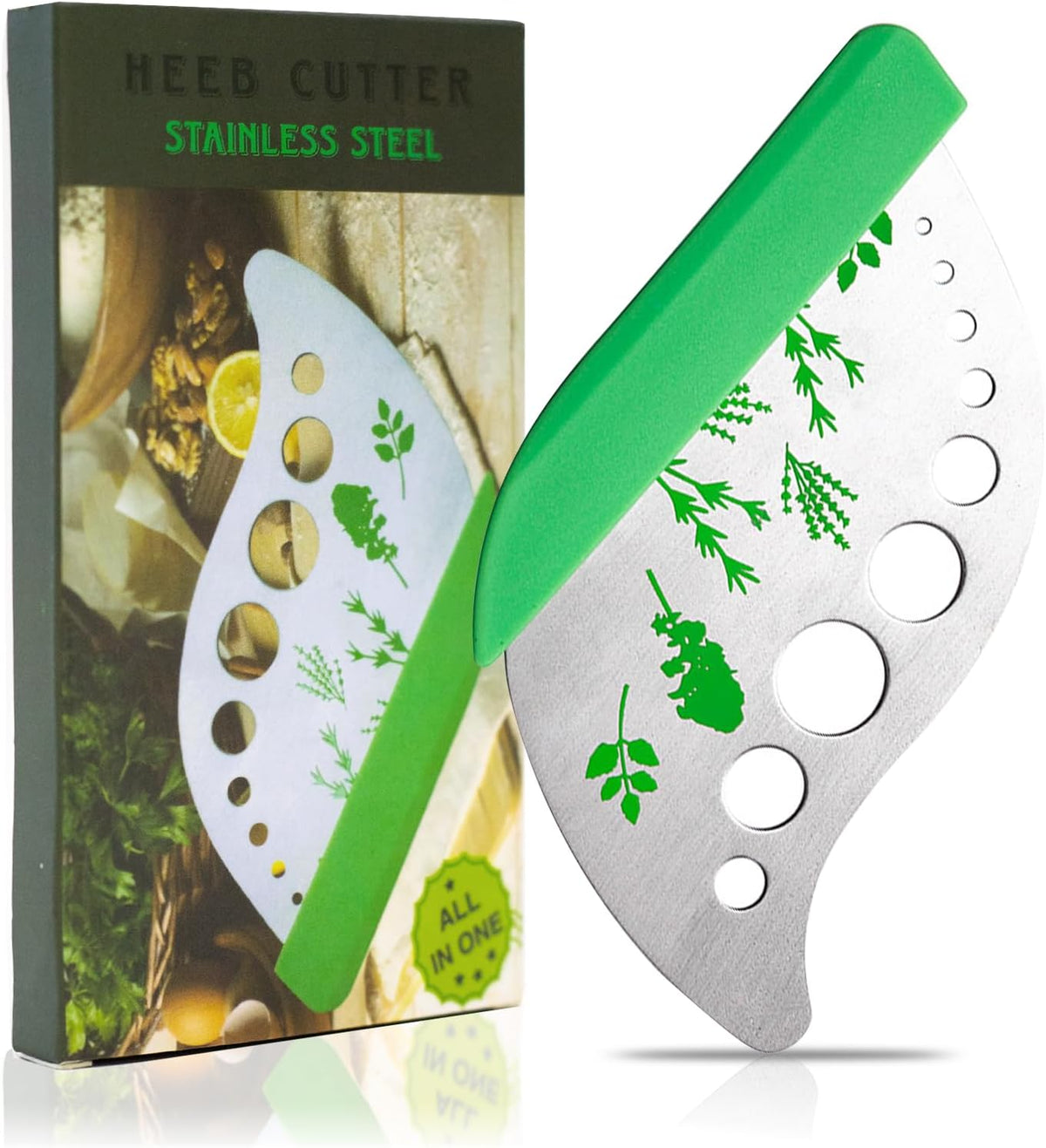 2-Piece Herb Peeling Tool Set 9-Hole Stainless Steel Herb Peeler