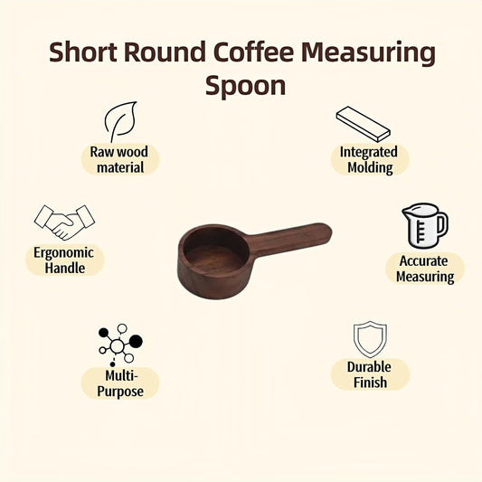 Black Walnut Wood Coffee Scoop, Measuring Spoon for Coffee Beans, Tea, Flour and Oats, Natural Texture, 3.86 Inch