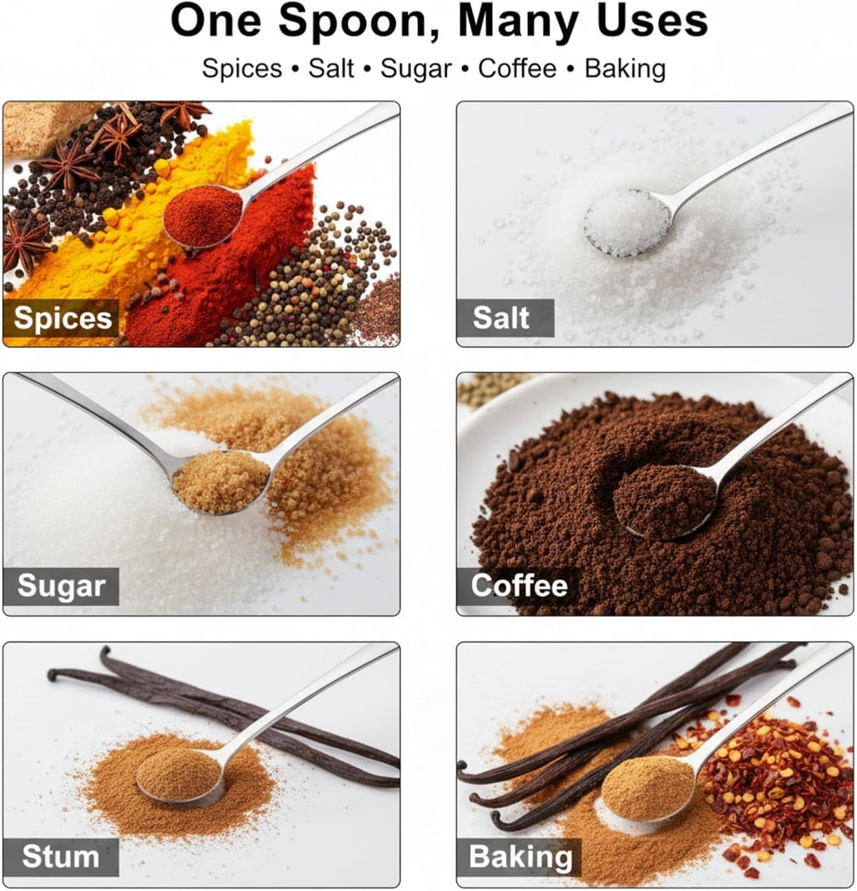 12 Pcs Mini Stainless Steel Spice Spoons, 3.5 Inch, Silver