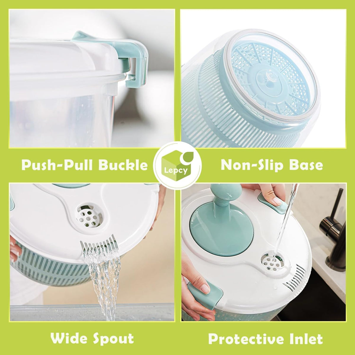 4.8 Qt Large Salad Spinner with Storage Lid, Lettuce and Vegetable Spinner