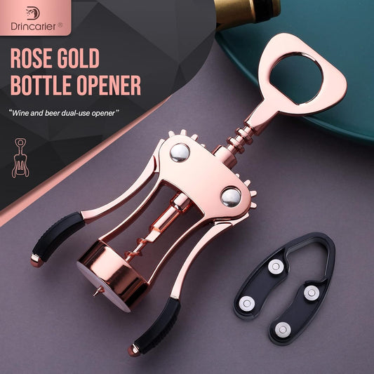 Wine Opener, Zinc Alloy Premium Wing Corkscrew Wine Bottle Opener with Multifunctional Bottles Opener, Upgrade