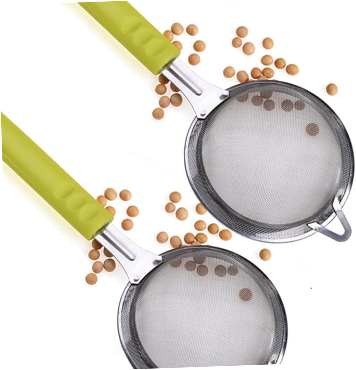 2 pack Handheld Flour Sieve Fine Mesh Powder Sifter with Handle Lightweight Food Strainer for Flour Icing Sugar Cocoa Baking Pastry Cookies Bread Cupcakes 9.44 X 3.54 X 1.96in