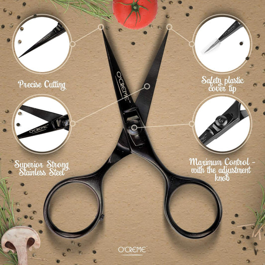 Chef Scissors All Stainless Steel Kitchen Shears Black | Super-sharp blades designed for precise garnishing, trimming, and food prep tasks in any professional or home kitchen.