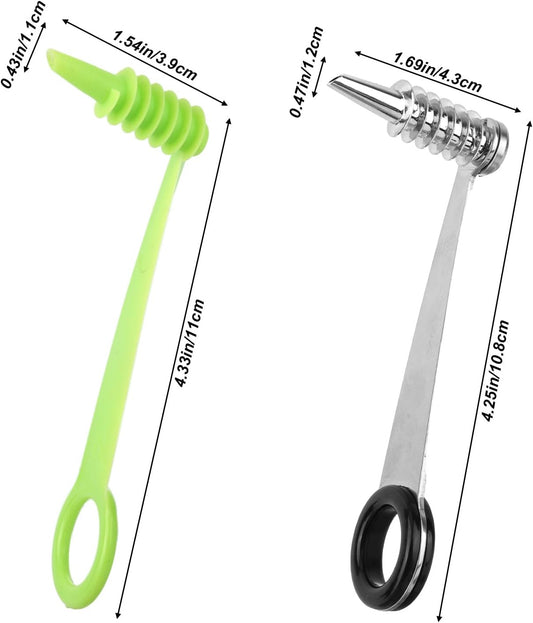 3pcs Spiral Cutters, Stainless Steel & Plastic Portable Vegetable Spiralizer Cutter Knife Practical Kitchen Tools Suitable for Potatoes Tomato Cucumbers Carrots