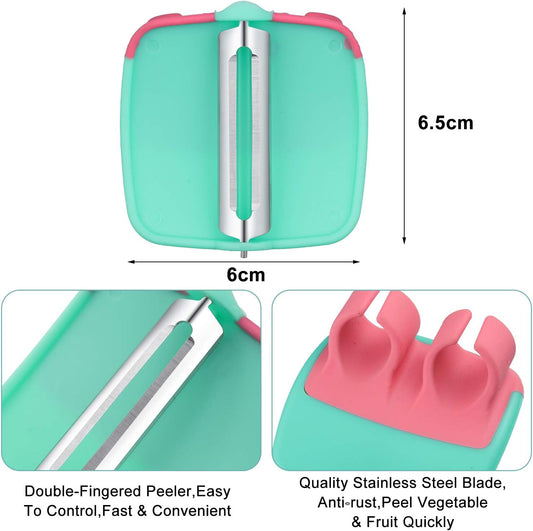4 Pieces Finger Vegetable Palm Peeler Kitchen Fruit Potato Peeler with Comfortable Rubber Finger Grip For Pumpkin Carrot Cucumber Potato