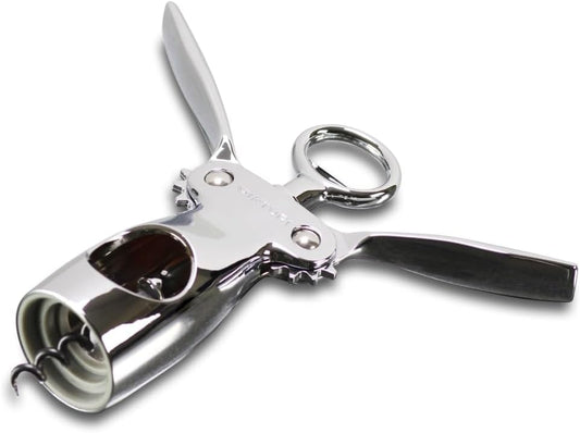 Vinturi Wing Corkscrew Wine Built-in Bottle Opener, Silver, one size (V9032)